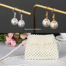 High Brightness ABS Faux Pearl Rice White Pure White Perforated Pearl Jewelry Material Clothing Accessories DIY Pearl Wholesale, DIY Bracelets, Phone Cases, Necklaces, Jewelry, Homemade Friend Gifts, Perforated Multifunctional Jewelry