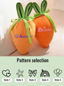Custom Easter Carrot Pockets,Personalized Embroidered Easter Basket,Easter Basket With Name,Custom Easter Bucket,Cute Bunny Ears Baskets, Easter Gift,Egg Basket