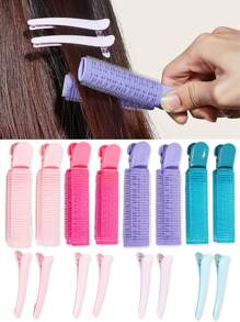 Clips volumizadores para la raíz del cabello, rodillos rizadores naturales de clip, herramientas de peinado para dar volumen al cabello con agarre propio, fáciles de llevar para mujeres y niñas, set de 4 piezas