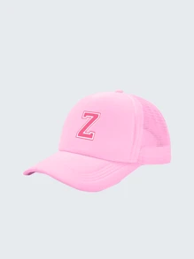 1 件儿童 26 字母卡车司机帽，时尚百搭休闲太阳帽，适合女孩返校日常装扮，可作为礼物 - 粉色 - 查看 34