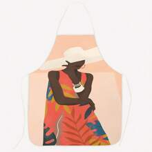 Girls Series Printing Cute Party Gathering Wedding Polyester Peach Skin Material Printing Apron