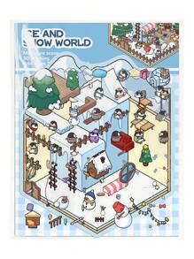 YWWBLD 3D 微型场景工艺贴花，PET 卡通冰雪世界主题，适用于剪贴簿、规划师和 DIY 项目 - 非常适合 DIY