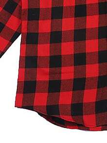 Men's Red & Black Plaid Shirt, Fashion Long Sleeve Casual Gentleman Checkered Shirt - Red - View 5