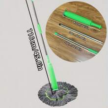 1 Piece Multi-Functional Wet And Dry Mop - Durable, Hands-Free With Rotating Head, Suitable For Easy Cleaning In Living Room/Outdoor - màu xanh lá - Xem 5