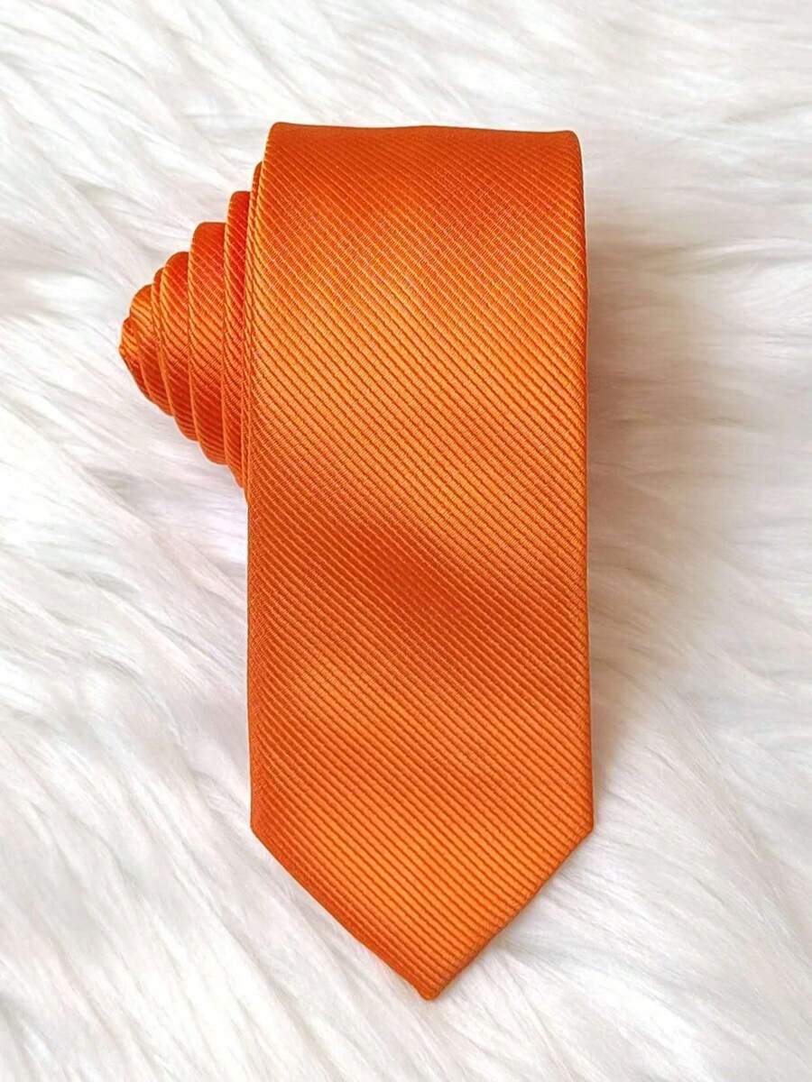 Casual Men's Ties, Perfect For Gifting Friends Slim(5.5cm) - 橘色 - 查看 1