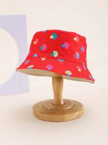 1 件儿童彩色印花双面渔夫帽，防晒，适合男孩和女孩户外活动，节日礼物，春夏