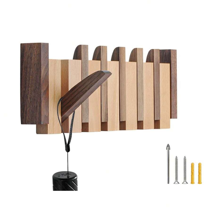 Coat Rack Wall Mount Wood Wood Coat Rack Wall Mount With 6 Flip Down