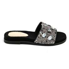 Casual Slippers With Decorative Straps, Ergonomic Footbed Design - Black - View 2