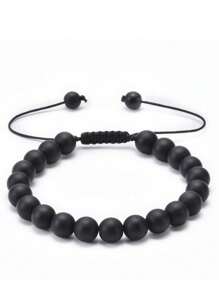 1pc Fashionable Popular Men's Green Turquoise Beaded Bracelet, Suitable For Jewelry Gift And Stylish Appearance