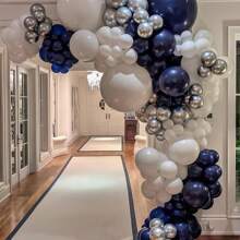 30 ballons en latex gris argenté et bleu, convenant pour les anniversaires bohèmes, baby showers, mariages, mariées, douches, anniversaires, décorations de remise de diplômes, Pâques et autres décorations de fête