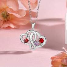 1pc S925 Personalized Necklace, Customized Birthstone ,Silver Love Necklace Flashing And Dazzling Gifts Can Customize The Name Perfect Jewelry Gift Mother's Day Gift