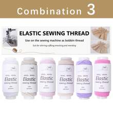 6Pcs/Pack 0.5mm Elastic Line Ultra-Fine Colorful Sewing Machine Bottom Threads Round Elastic Rubber Band Rope DIY Accessories