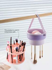 1pc Makeup Brush Cleaner Mat 3 In 1 Silicone Makeup Brush Cleaner Bowl Cosmetic Brushes Cleaning Tool Organizer For Storage And Air Dry,Clean Makeup Brush, Sponge, Powder Puff And Other Cleaners Makeup Tools Air Drying Rack