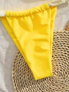 全新柔软加厚肩带优雅派对比基尼套装，夏季女士沙滩泳装