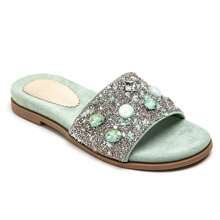 Pantuflas casuales con correas decorativas, diseño ergonómico de plantilla - Verde - Ver 2