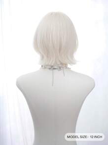 1 片合成耐热卷发刘海假发金色 12 英寸全编织日常自然逼真假发。 - 金色 - 查看 3