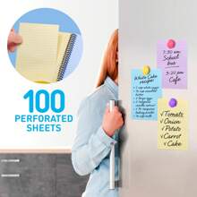 Spiral Notebook With Pastel Colored Pages, 5X7" Perforated Notepad With College Ruled Paper, 100 Sheets/200 Pages, 3 Pack - Pastel - View 5