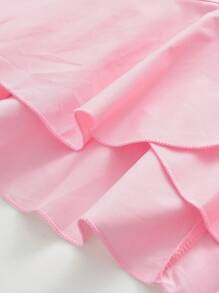 Young Girl Three Dimensional Flower Asymmetric Sleeveless Dress For Summer - Pink - View 9