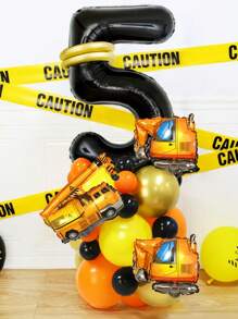 26 قطعة/مجموعة بالونات عيد ميلاد بموضوع مركبات البناء، بالون رافعة وحفار بناء 32 بوصة بأرقام سوداء، مناسبة لديكور حفلات عيد الميلاد، حفلات الموضوع النقل، ديكورات الحفلات، ديكور عيد الميلاد لحفار مركبات البناء - متعدد الألوان - مشاهدة 7