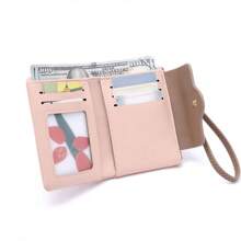 Women Fresh Printed Letter Design Wallet Floral Metal Decor Simple Zipper Closure Multi-Functional Card Slots For Students Back To School Daily Use Gift Wristlet For WomenWallet Mini Wallet Purse Wallet Small Wallet