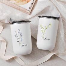 个性化伴娘礼物花杯，优雅的婚礼礼物，派对回礼，定制伴娘礼物玻璃杯，定制新娘礼物，定制教师礼物玻璃杯，带吸管的亮丽玻璃杯，教师杯，教师感谢礼物，感谢老师的礼物，返校礼物，生日礼物 - 多色 - 查看 2