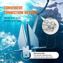 Fluke Style Anchor Kit, 8.5 LBS Or 13 LBS Hot-Dipped Galvanized Steel Fluke Anchor With 7.9' Chain, 75' Rope And Two 0.4" Shackles, Marine Boat Anchor For Small Vessels Under 18" Or 30", Seas, Rivers And Shores - 13 LBS-101" Rope - 查看 5