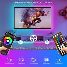 1pc LED Light Strip , Music Synchronized Color Changing RGB LED Lights, With Remote App Control, Adjustable Modes, Suitable For Indoor Bedroom, Desk, Valentine's Day, Wedding, Christmas Party Festival Decoration