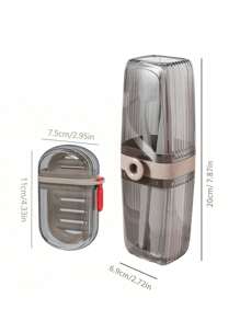 Portable Travel Soap Dish And Toothbrush Holder Set - Plastic, Oval Shape, Essential For Camping, Gym, And Bathroom Accessories.