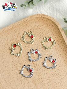 Sanrio Sanrio Hello Kitty Hollow Accessoires Bedels Met Strass Hangers DIY Sieraden Maken Voor Sleutelhangers Oorbellen Armbanden Kettingen Hangers Gereedschap