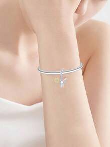 Silver Plated Charm Sun Slippers Rainbow Starfish Ocean Series Blue Pendant Charm Pendant Ball Suitable For Bracelets DIY Women's Jewelry - Silver - View 3