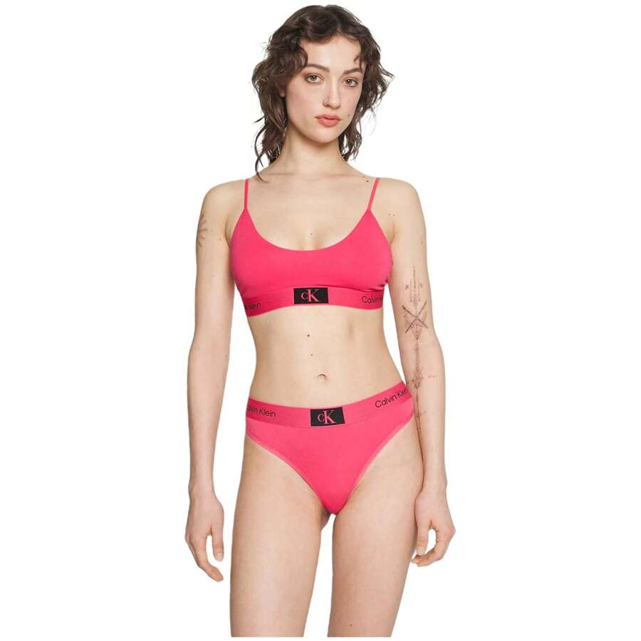 Calvin Klein Damski biustonosz Unline Zestaw Bikini Set w kolorze różowym
