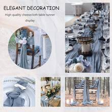 4 piezas Cheesecloth Camino de mesa estilo bohemio, decoración rústica y romántica para mesas de bodas, fiestas, ducha nupcial, graduación, restaurante - Beige