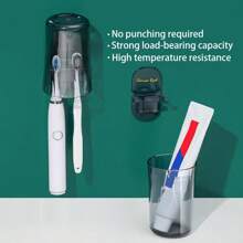 1/2/3 壁挂式牙刷架和牙刷杯架,无需钻孔,牙刷收纳架,浴室安装式牙刷头支架,插头支架,手机支架,牙刷挂架,适用于浴室、厨房、橱柜、宿舍 - 彩色 - 查看 5