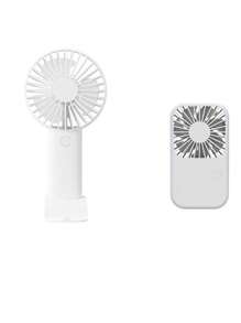 1 pieza Ventilador de triple hoja recargable por USB con soporte, se puede usar como soporte para teléfono/tableta, diseño lindo adecuado tanto para niños como para niñas. Regalo ideal para mujeres, perfecto para actividades al aire libre, playa, oficina, escuela, hogar [Ventilador de refrigeración de verano]
