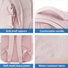 BAGSMART Fashion Backpack 13 Inch Womens Travel Backpack College School Backpacks[Size: 11.5"L X 5.7"W X 15.5"H Inch] - 粉色 - 查看 4