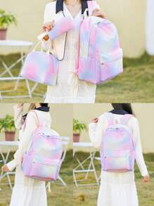 3pcs Color Decor Functional Backpack Set School Bag Set ,School Backpacks For Girls Kindergarten Elementary Preschool Middle School Bags,Large Capacity Bookbag & Hand Lunch Bag,For Graduate, Teen Girls, Freshman, Sophomore, Junior & Senior In College, University & High School, Perfect For Outdoors ,Travel & Back To School 3PCS Large Capacity Laptop Backpack, Lightweight Preppy School Bag, Portable College Daypack & Knapsack For Travel