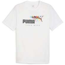 Puma T-shirt à manches courtes pour hommes Essential + Love Wins en blanc