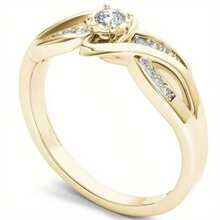 18k Gold Plated Sparkling Cubic Zirconia Engagement Ring, Elegant Promise Ring - A Perfect Gift For Women Or Phone Calls' - Gold - View 3