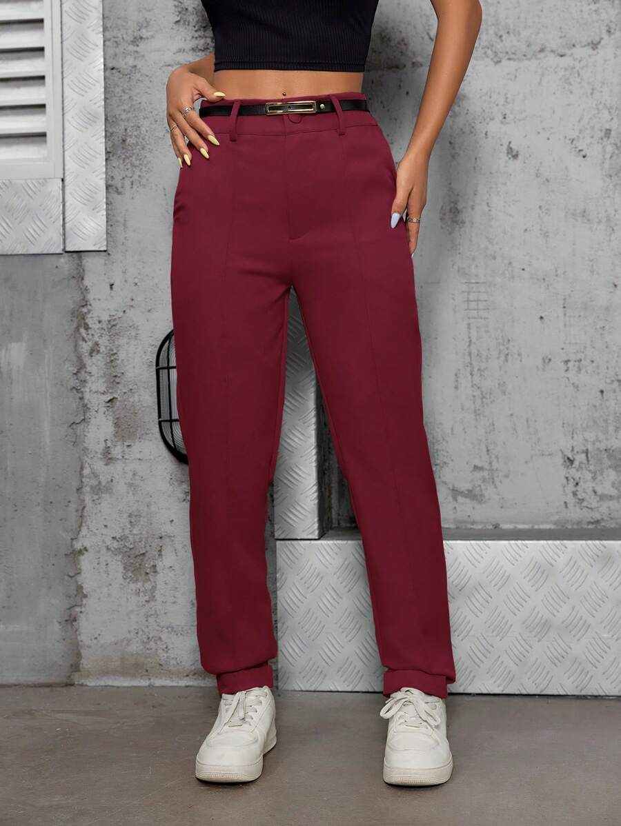 ADD WOMEN'S FASHION-508 Women's Dress Pants, High Waist, Comes With Belt, Casual, Elegant, Modern, National Shipping SHE(INPant Pants, High Waist, With Side Pockets, Romantic Fabric, Flare, Bell Bottom, Wide Leg, Sweatpants, Pants With Belt, Women's High Waist Jeans With Lycra Cotton Polyester Elastane, Premium Black Skinny Pants Women's High Waist With Lycra Elastane Black Jeans Black Twill PantsWomen's Skinny Crepe Mesh Pants With Lined Belt High Waist Slim Quality, Women's Pants, Tailoring, Pantyhose, Crepe Pants, Jeans, Jogger, Denin Jacket, Linen, Women's Wide Leg Pantaloon Pants, Monsca Zipper, Women's Jeans High Waist Up To The Navel With Elastane Lycra Women's Clothing, Wide Leg Pants, Duna Social High Waist Pantaloon Pants With Elastic Loop Zipper And Button, Does Not Contain Lining, Women's High Waist Pantaloon Pants With Pocket Super Fashion, Modal, New Collection 2024) - 酒紅色 - 查看 1