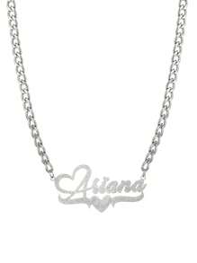 A Custom Sparkling Name Necklace With A Heart Design, Hip-Hop Classic Style, Suitable For Daily Wear And Gift Giving, A Gift For All Seasons - Multicolor - View 3