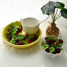 30 piezas de fresas de plástico artificiales de color rojo cereza con cuentas de vidrio y espuma realistas para decoración de hogar, cocina, fiesta y utilería de fotografía