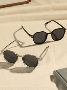 2 قطعة نظارات غير مصممة للرجال والنساء بإطار دائري كامل، إكسسوارات لقضاء العطلات والسفر وممارسة التصوير في الشوارع