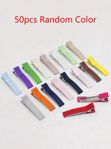 50pcs Polyester Fiber Hairpins In Multiple Colors, 1.88-Inch DIY Handmade Double-Pronged Duckbill Cards With Iron Alloy, Simple Solid Pattern, Suitable For All Seasons, Suitable For Teenagers, Very Suitable For Handcrafting And Outdoor Activities