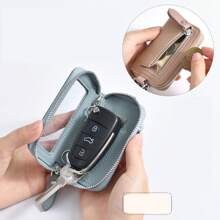 Universal Car Smart Key Holder Leather Remote Control Case Keychain Suitable Gift For Men & Women For Women Wallet Mini Wallet Purse Wallet - Multicolor - View 2