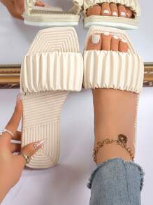 Sandalias de verano de moda para mujer - Sandalias planas, transpirables y ligeras con correa elástica, suela cómoda de EVA, adecuadas para uso casual, al aire libre y en vacaciones de playa
