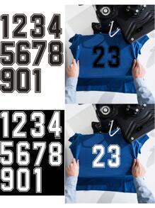 11 Pcs Number Iron On Decals Heat Transfer Vinyl Stickers 7.8 Inch Number White 0-9 Iron On Patches DIY Design For T-Shirt Jersey Team Uniform Sports Basketball Baseball Craft Clothing Decor - Multicolor - View 1