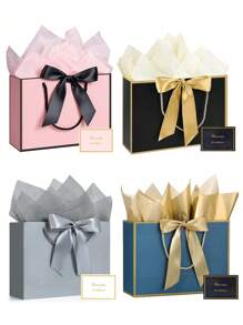 1/2/3sets, Large Paper Gift Bags - Comes With Tissue Paper And Greeting Cards - Valentine's Day Gift Bags - Portable Gift Bags With Handles - (Suitable For Women's Bridesmaids, Birthdays, Valentine's Day, Wedding Parties, Graduation Ceremony, Mother's Day)