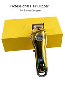 Kemei KM-1986 Professional Hair Clipper All Metal Electric Barber Haircut For Men Strong Power Clipper Cordelss USB Rechargeable Adjustable Hair Trimmer Hair Cutting Clipper Barber Use High Quality Haircut Machine Gift For Men