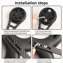 Soporte de computadora de bicicleta de fibra de carbono MOTSUV, extensión integrada para luz de bicicleta y montaje para pantalla de computadora