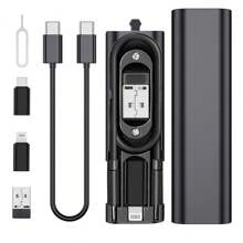 OIITH 5 In 1 PD 60W Snel Oplaadkabel Multifunctionele Mini Data Kabel Kit Met Opbergdoos, Inclusief USB Opladen, Data Kabel, Adapter, Pin, SIM Kaarthouder, Data Kabel Opslag, Siliconen USB Type-C Oplaadkabel Set Met Gegevensoverdracht En Kaart Opslag - MFI Gecertificeerd, Bliksem Snel Opladen Compatibel Met IPhone/Android/Micro, Tablet, USB Naar Lightning, USB C Naar USB C, USB-C Naar Micro
